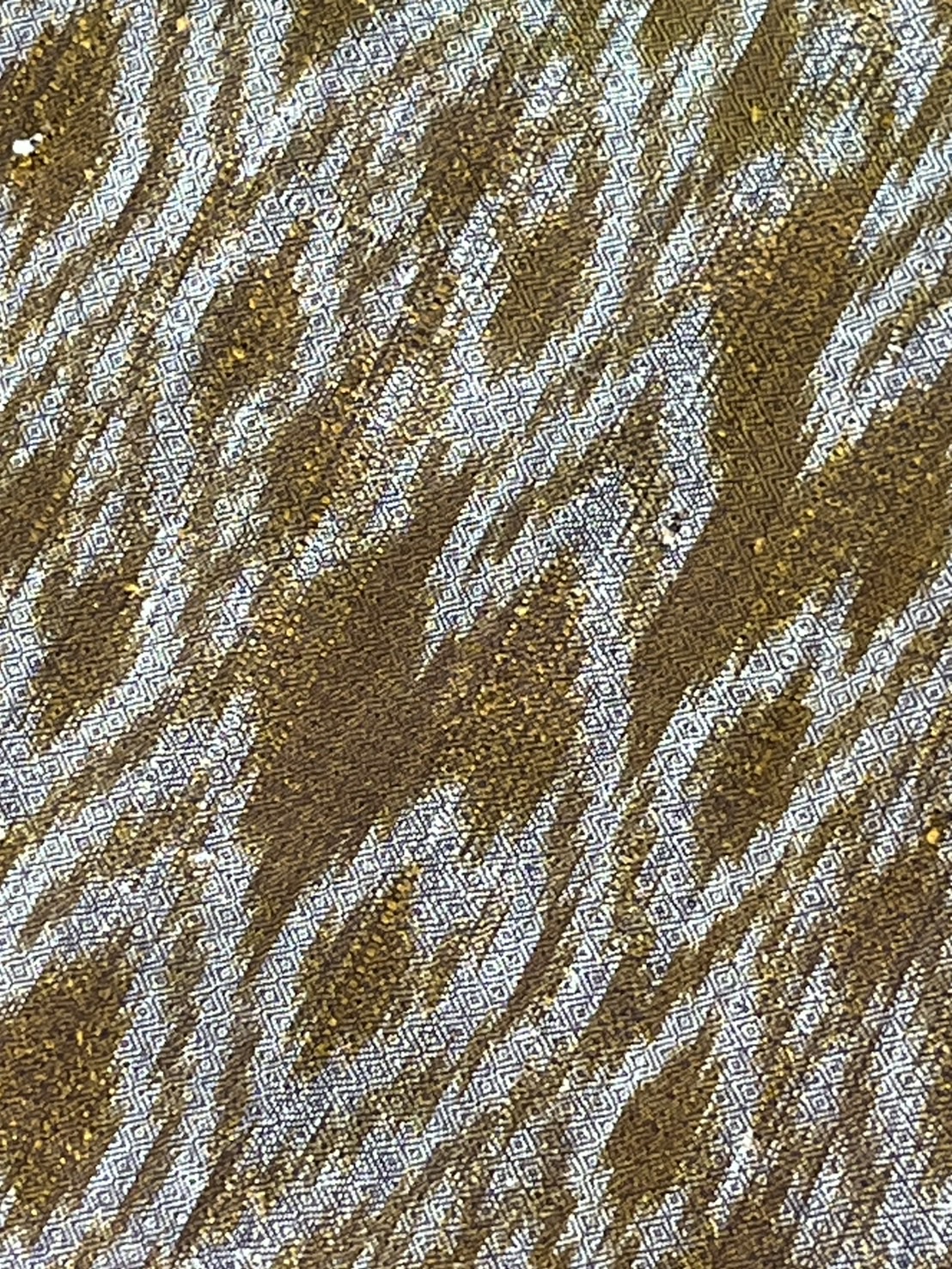 ผ้าไหมมัดหมี่ทอเหยียบเหาะ ขนาด 1x2เมตร ลายสิริวชิราภรณ์ สีเหลืองไพร จากแม่กันยา แก้วแฉล้ม ชุมชนบ้านทมอ