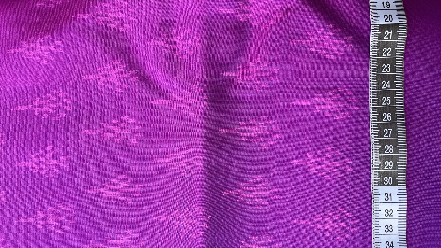 ผ้าไหมพิมพ์ลายเนื้อเรียบ สีม่วง ลายดอกปีบ ลายผ้าจังหวัดพิษณุโลก (ราคาต่อเมตร) รหัส CISP-NY-SKU-41913