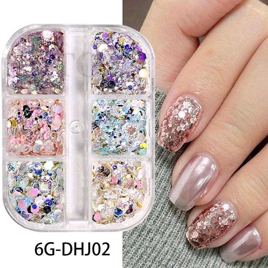 กากเพชรตกแต่งเล็บ กลิตเตอร์ติดเล็บ รูปทรงต่างๆ มีหลายแบบ