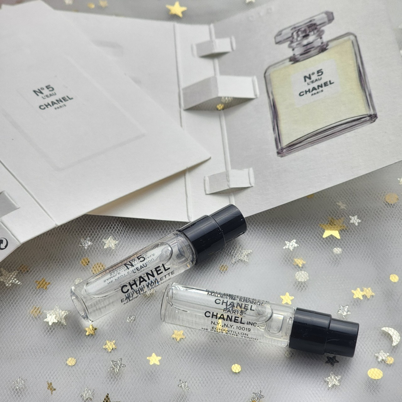 น้ำหอมไวออลหลอดทดลอง Chanel no 5 L'eau edt vial ขนาด 1.5ml Spray Sample Vial ขนาดทดลองแบบ VIAL