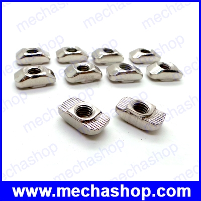 (10 ตัว) น๊อตอลูมิเนียมโปรไฟล์ M6 Hammer Nut Aluminum Connector T Fastener Sliding Nut Nickel Plated Carbon Steel for 3030 Aluminum Profile