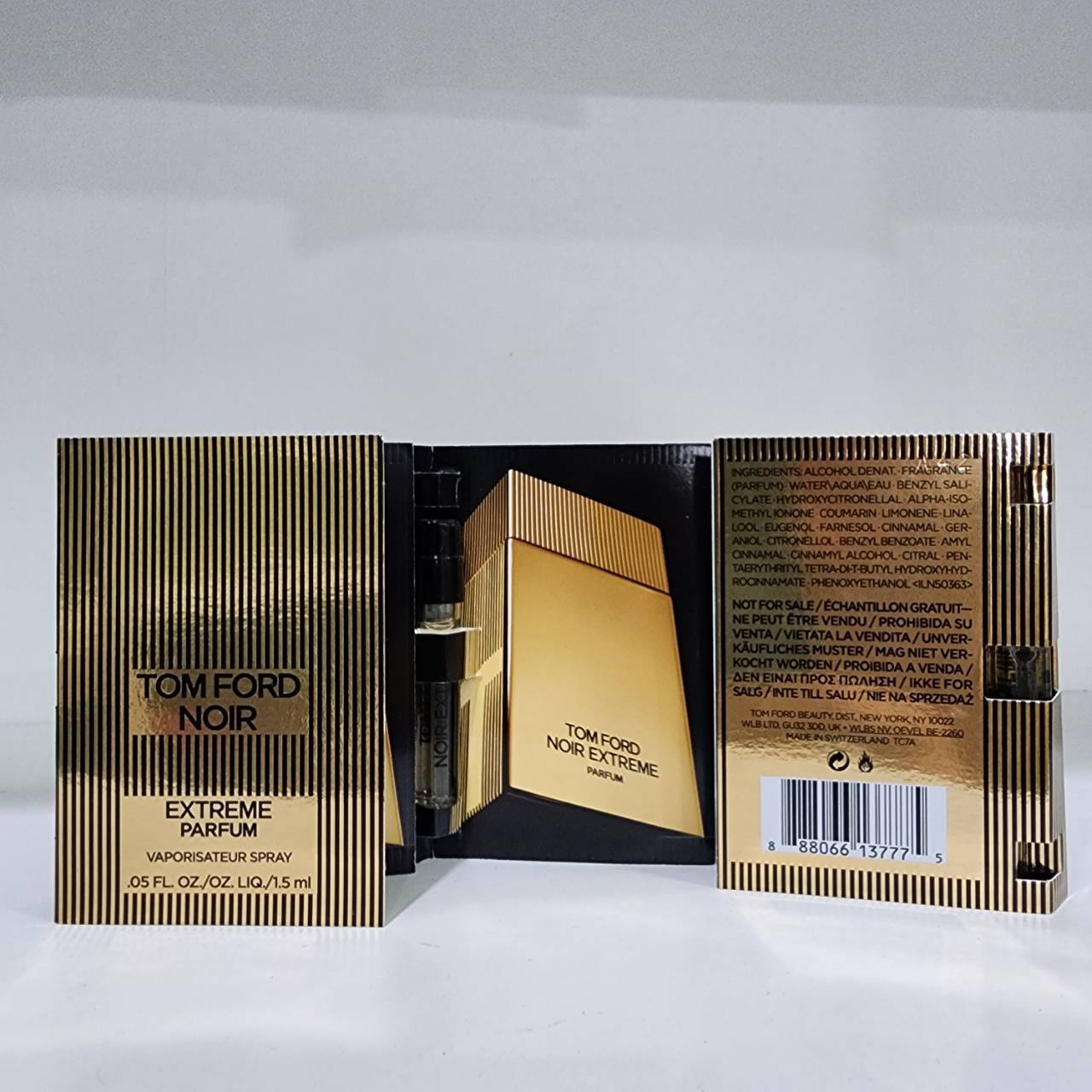 น้ำหอมไวออลหลอดทดลอง Tom Ford Noir Extreme Parfum 1.5ml Spray Sample Vial ขนาดทดลองแบบ VIAL