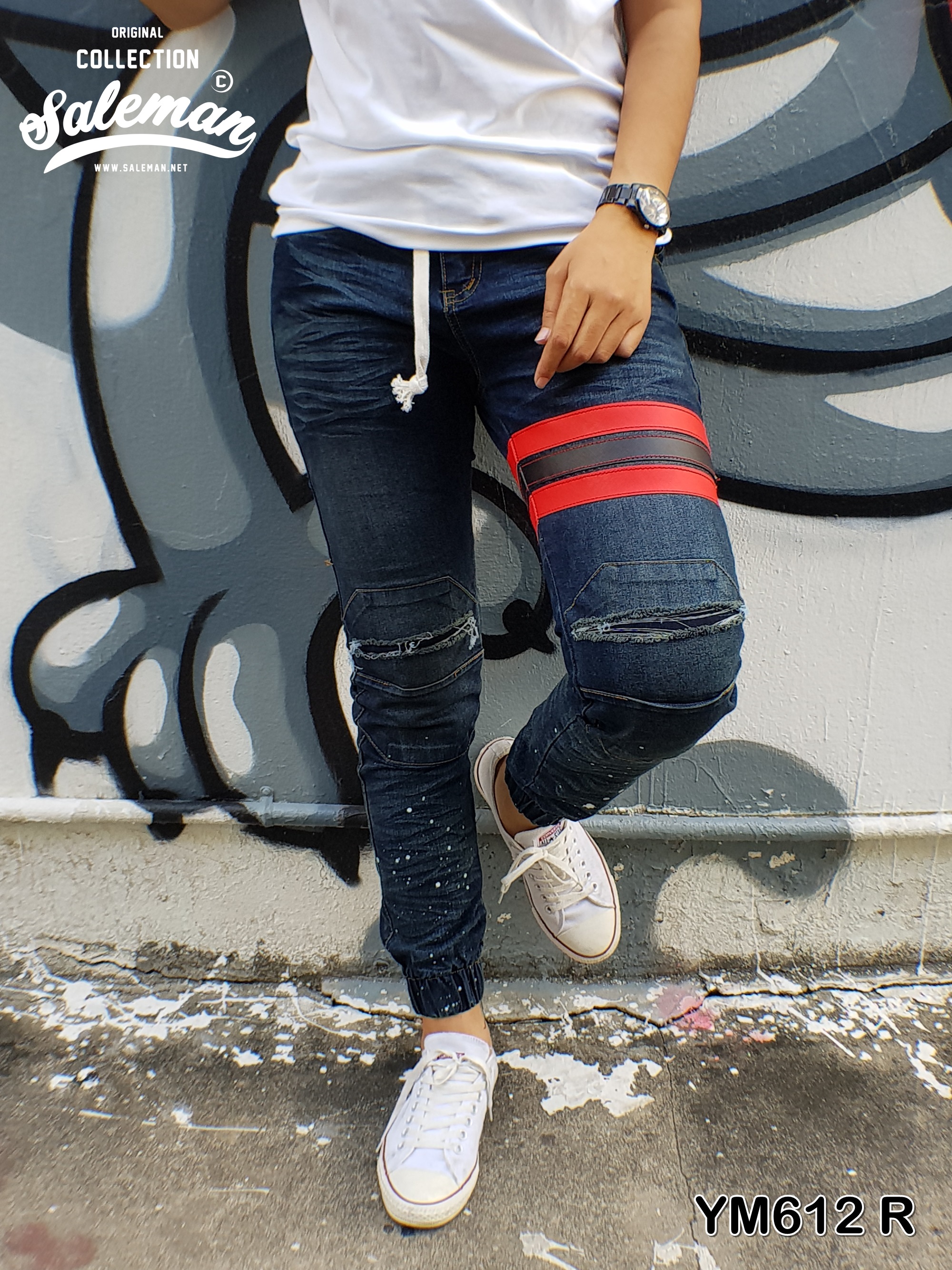 STRETCH JEANS JOGGER PANTS | ขาจั๊มยีนส์ยืด YM610 R
