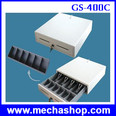 ลิ้นชักเก็บเงิน เครื่องเก็บเงิน Cash drawer GS-400C (สำหรับธนบัตรไทยโดยเฉพาะ 4 ช่อง) ยี่ห้อ GSAN รุ่น GS-400C