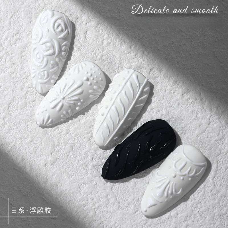 ครีมเจล3D เจลเพ้นท์DIY เจลทำลวดลาย ทำนูน เจลไข่มุกเพ้นท์เล็บ ไม่ต้องเช็ด