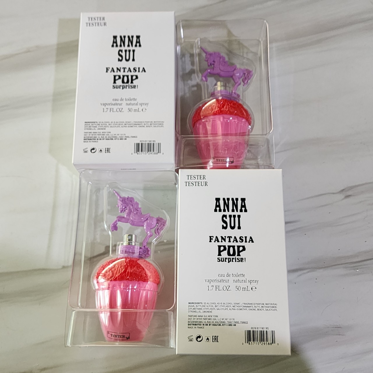 น้ำหอมแท้ Anna Sui Fantasia Pop Surprise 50ml กล่องเทสเตอร์ สีแดงฟ้า