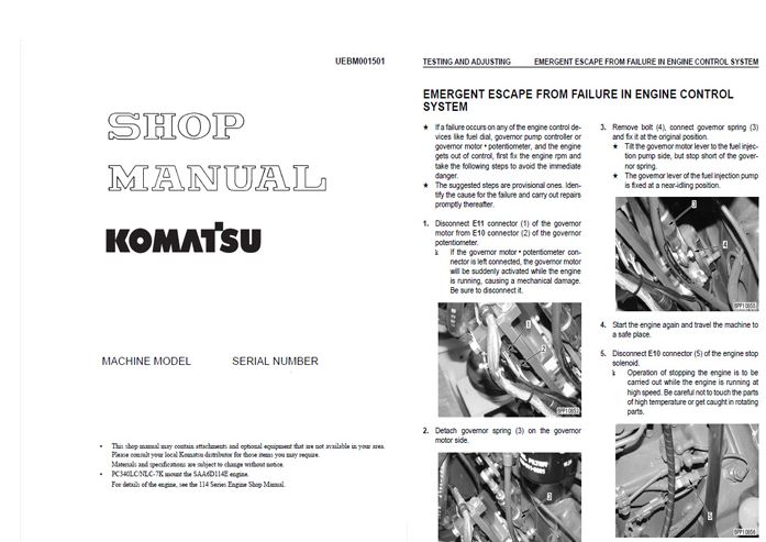 KOMATSU PC200-6 , PC220-6 , PC200LC-6 , PC220LC-6 คู่มือซ่อมรถจักรกลหนัก แม็คโค วงจรไฟฟ้า ไฮดรอลิก รถตักโคมัสสุ KOMATSU SERVICE MANUAL รุ่น รุ่น PC200-6 PC220-6 PC200LC-6 PC220LC-6 เครื่องยนต์ S6D95L-1 SA6D95L-1