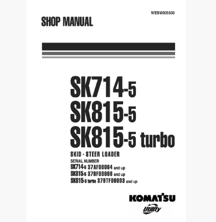 หนังสือ คู่มือซ่อม วงจรไฟฟ้า วงจรไฮดรอลิก จักรกลหนัก SK715 37AF00004 , SK815-5 37BF00006 , SK815-5turbo 37BTF00003 (ทั้งคัน) EN