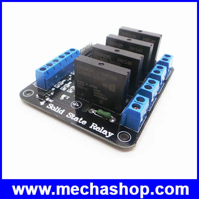 โซลิดสเตตรีเลย์ 4ช่อง 5V OMRON SSR High Level Solid State Relay Module For Arduino 250V2A