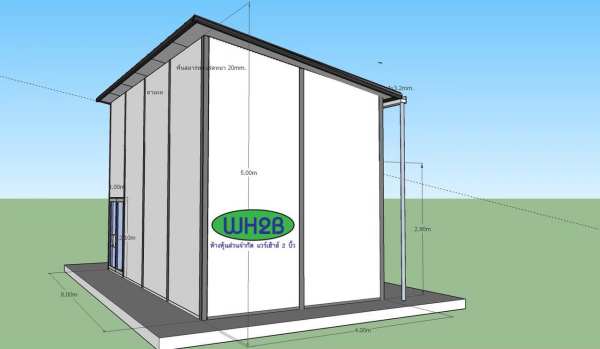 ออฟฟิศสำเร็จรูป 2 ชั้น ขนาด4.00x8.00 เมตร