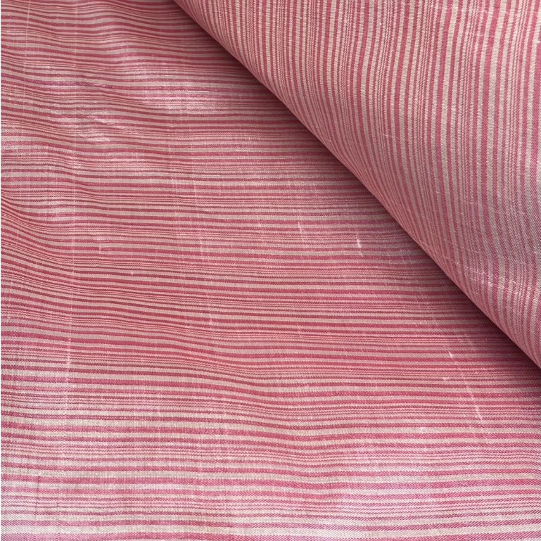 ผ้าไหม ลายริ้ว ไหมแท้ multicolor สีชมพูพาสเทล ขายตามความยาวหลา รหัส MC-76-P3693