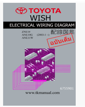 หนังสือ คู่มือซ่อม วงจรไฟฟ้า Wiring Diagram Toyota WISH (2003-1~)