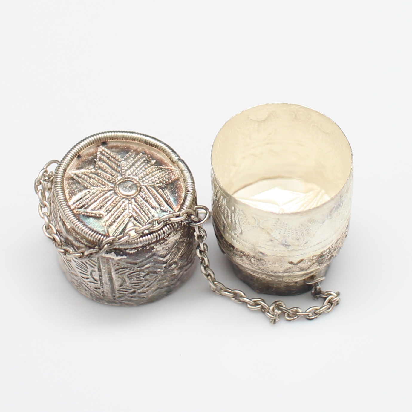 SI358 กระติ๊บเงินจิ๋ว ลายสาน เงินแท้ 92.5% นน.รวม 10.4 กรัม