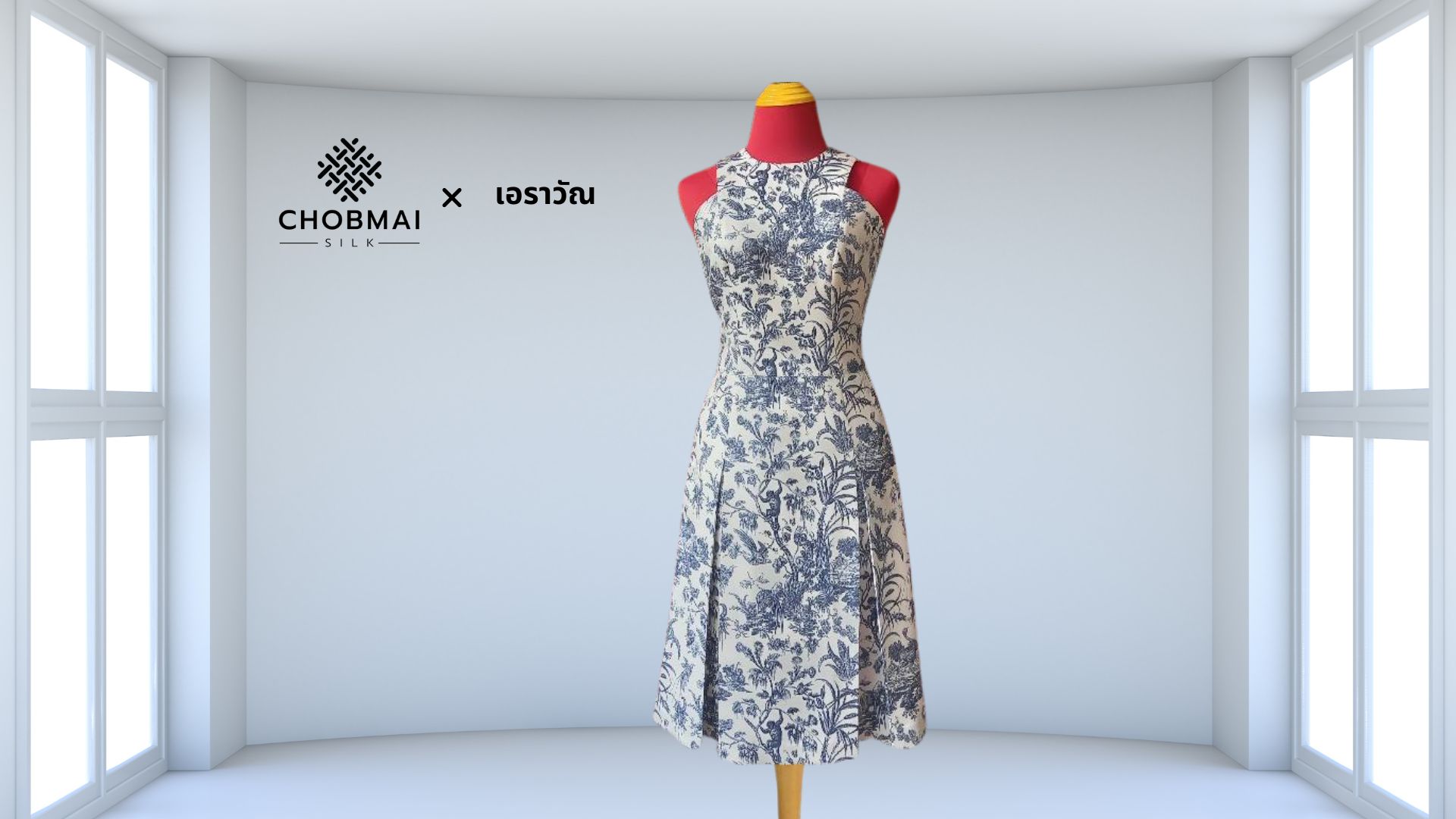 แบบตัดชุด เดรสผ้าไหม (ไม่รวมผ้า) chobmai x ARW รหัส CUT-ARW-0213695