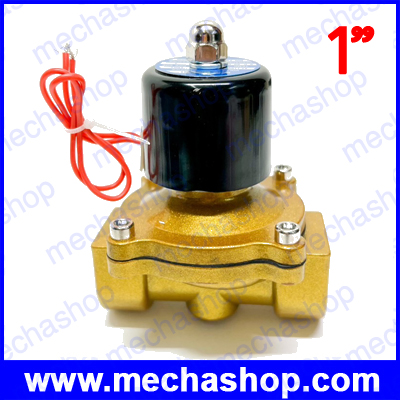 โซลินอยด์ปิดเปิดวาวล์น้ำด้วยไฟฟ้า Electric Solenoid Valve Magnetic 220V Water Air Inlet Flow New Switch 1" โลหะผสม (Kirsite)