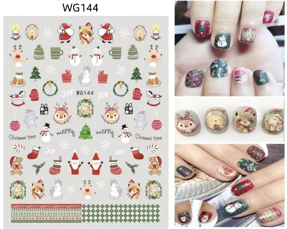 สติ๊กเกอร์แต่งเล็บ ลายคริสต์มาส มี3แบบให้เลือก