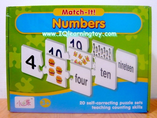 จิ๊กซอว์เสริมพัฒนาการ Match-It (ชุด Learn Number) ฝึกนับจำนวนตัวเลข 1-20 ผ่านการนับรูปภาพสิ่งของรอบตัว+ คำศัพท์ภาษาอังกฤษ (2+)**(จัดส่งฟรีค่ะ)