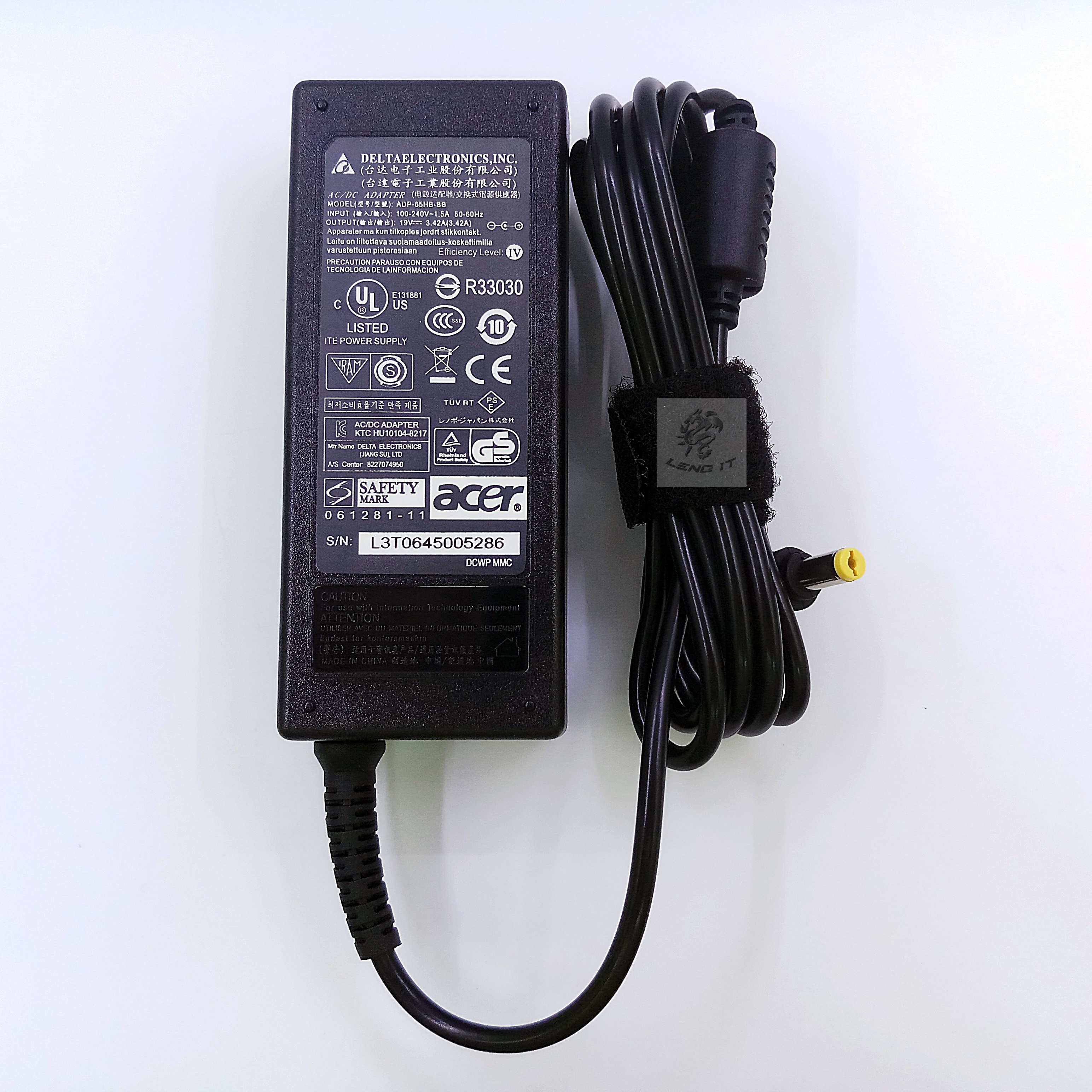 ADAPTER ACER 19V 3.42A 65W หัว 5.5*1.7MM (ของเทียบ OEM)