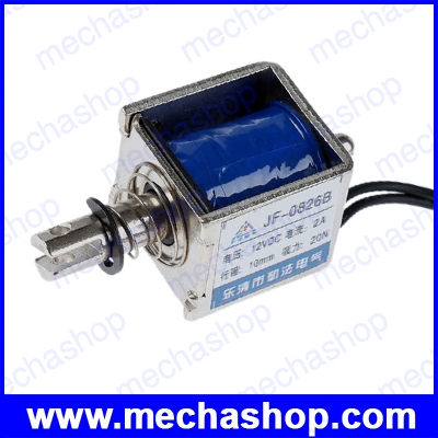 โซลินอยด์แม่เหล็กไฟฟ้า โซลินอยด์ล็อคไฟฟ้า stroke 10mm Pull Type Linear Solenoid Electromagnet JF-0826B DC 12V 350mA Force 20N