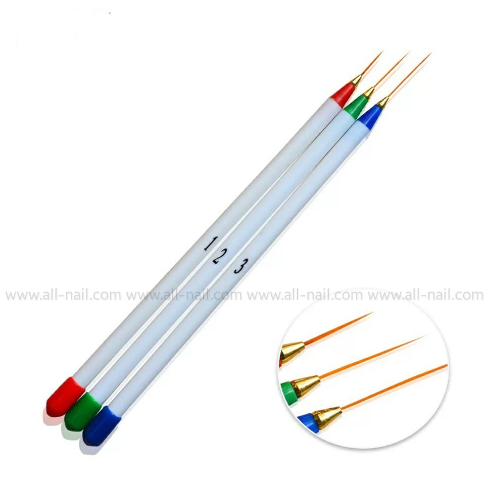 พู่กันเพ้นท์ เพ้นท์ลายเส้น 3แท่ง/เซต