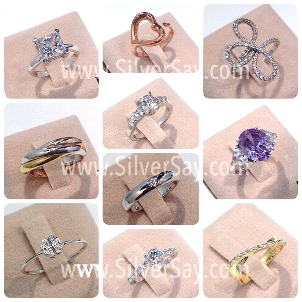 แหวนเพชรสวิสแถวบิดเกลียว/ไมโครเซต/สีทองคำ22k