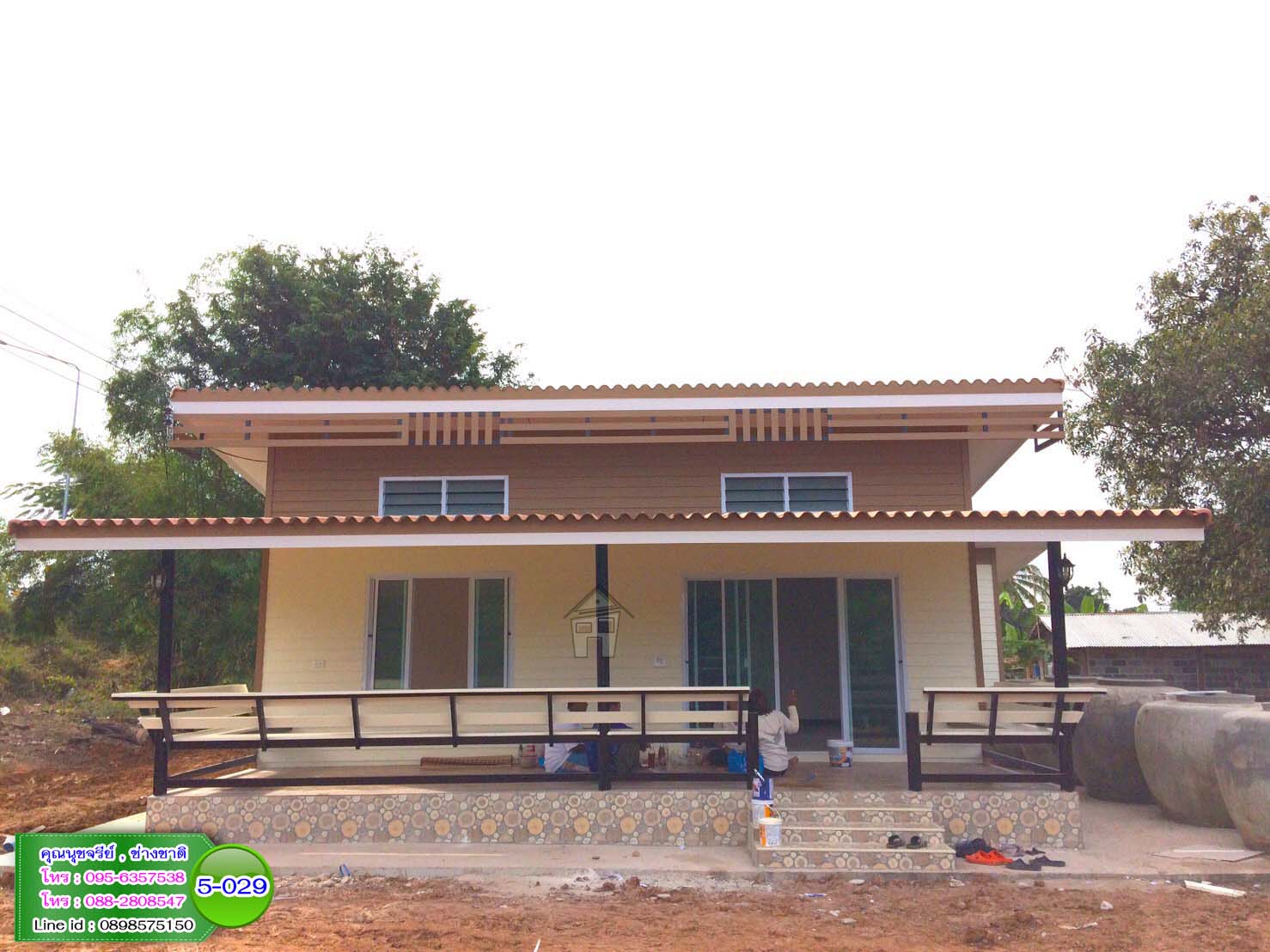 5-029 บ้านกึ่งน็อคดาวน์ คานปูน - บ้านหลังใหญ่ - ทรงโมเดิร์น