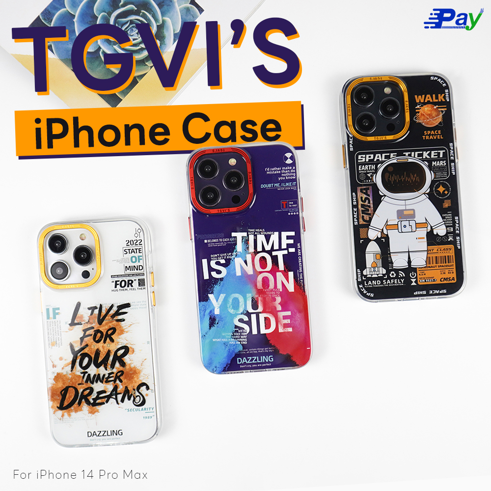 เคสโทรศัพท์ iPhone TGVIS กันกระแทก ขอบTPU หลังแข็ง ลายแฟชั่น สำหรับ14Pro/14ProMax