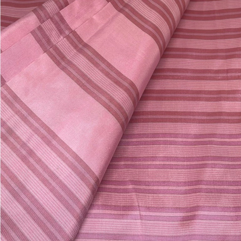 ผ้าไหม ลายริ้ว ไหมแท้ multicolor สีชมพู ขายตามความยาวหลา รหัส MC-76-P3879