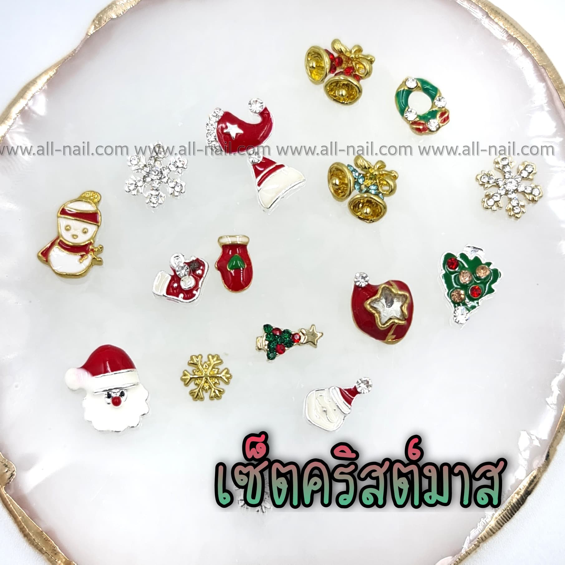 อะไหล่ติดเล็บ โลหะแต่งเล็บ เซตคริสมาสต์