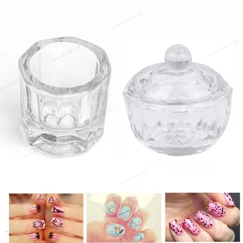 ถ้วยแก้ว กระปุกแก้ว ถ้วยแก้วใส่น้ำยาต่อเล็บ น้ำยาอะคริลิค มี2แบบ