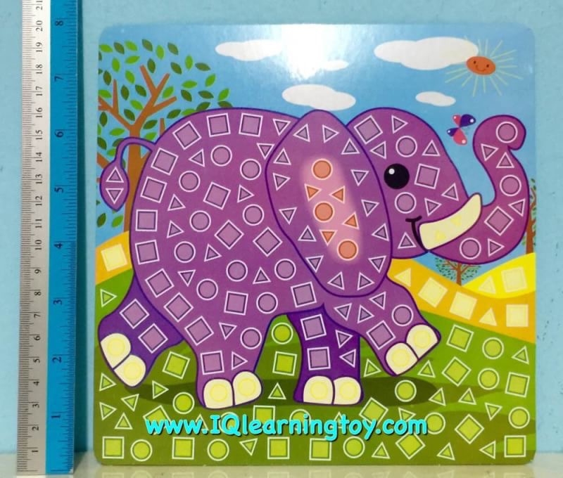 DIY Mosaic (ชุดสัตว์ป่า) 1 ชุดมี 4 ภาพขนาดใหญ่ สีสันสดใส ความคิดสร้างสรรค์ ฝึกสมาธิ ส่งฟรี