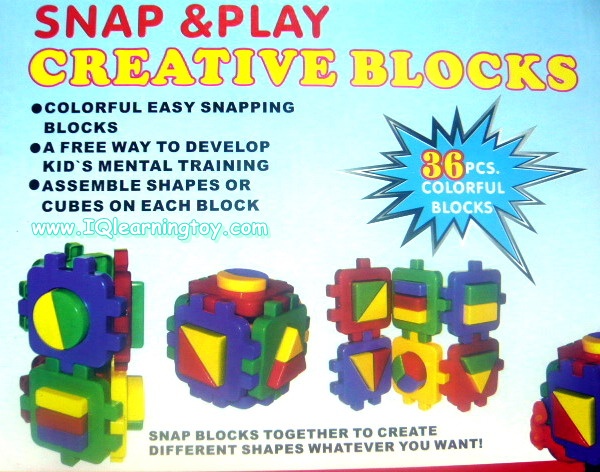 SNAP & PLAY CREATIVE BLOCKS บล๊อคสอนคณิตศาสตร์ เรียนรู้เรื่องเศษส่วน สี และรูปทรงต่างๆ ให้เด็กๆสามารถสร้างสรรค์ได้ตามจินตนาการ (3+)**(จัดส่งฟรีค่ะ)