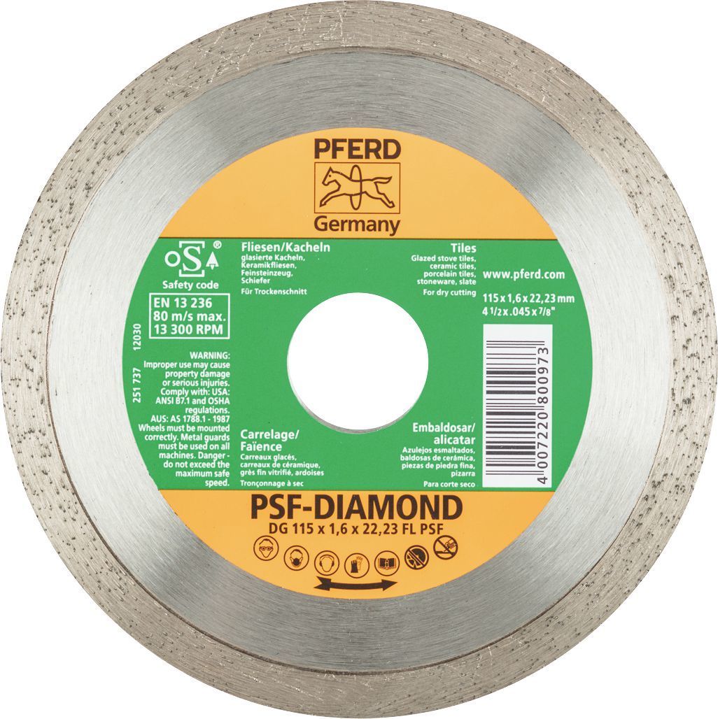 แผ่นตัดเพชรแบบน้ำ 4" DG100x1.6x16.0 FL PSF