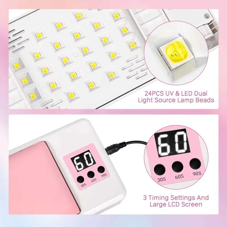 เครื่องอบเล็บเจล UV/LED แบบมีหมอนรองมือในตัว 72w