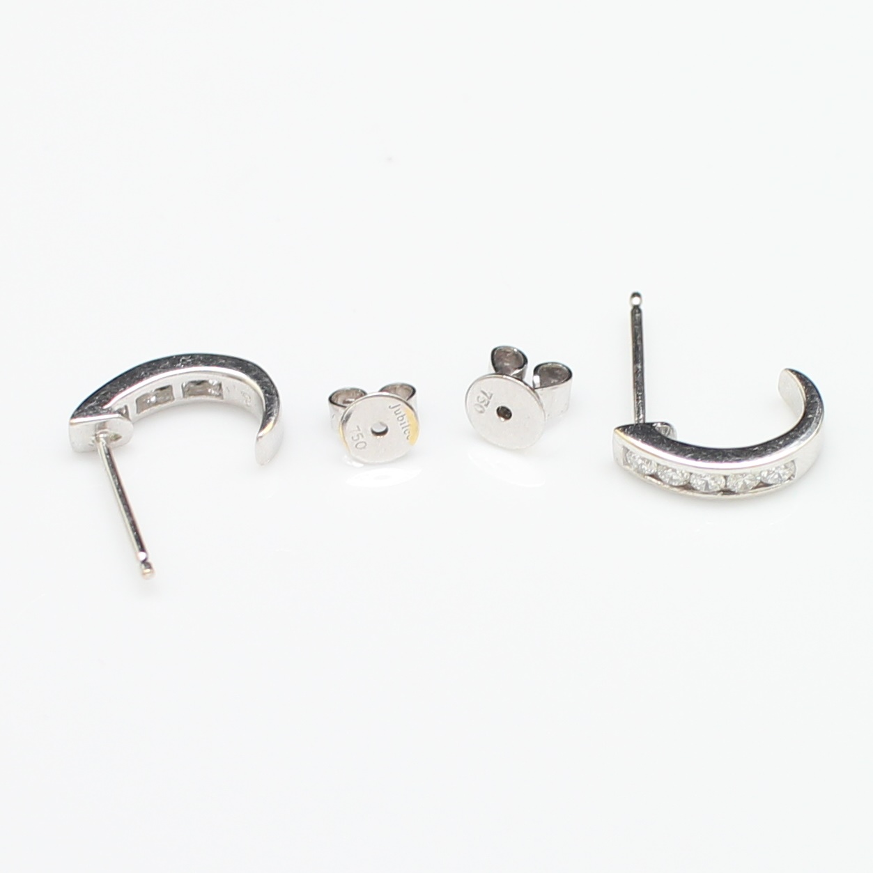 ER25163 ต่างหูเพชรแถว เพชรแท้ 10 เม็ด 0.40 กะรัต ทองแท้ 18k นน.รวม 3 กรัม