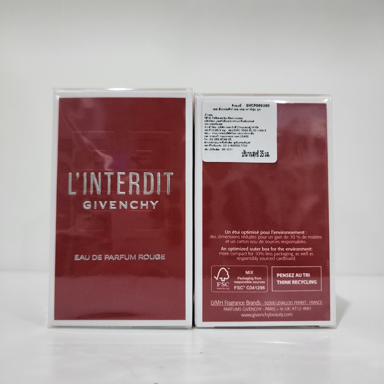 น้ำหอมแท้ Givenchy L'Interdit Rouge 35ml กล่องซีลป้ายไทย ผลิต 06/2021