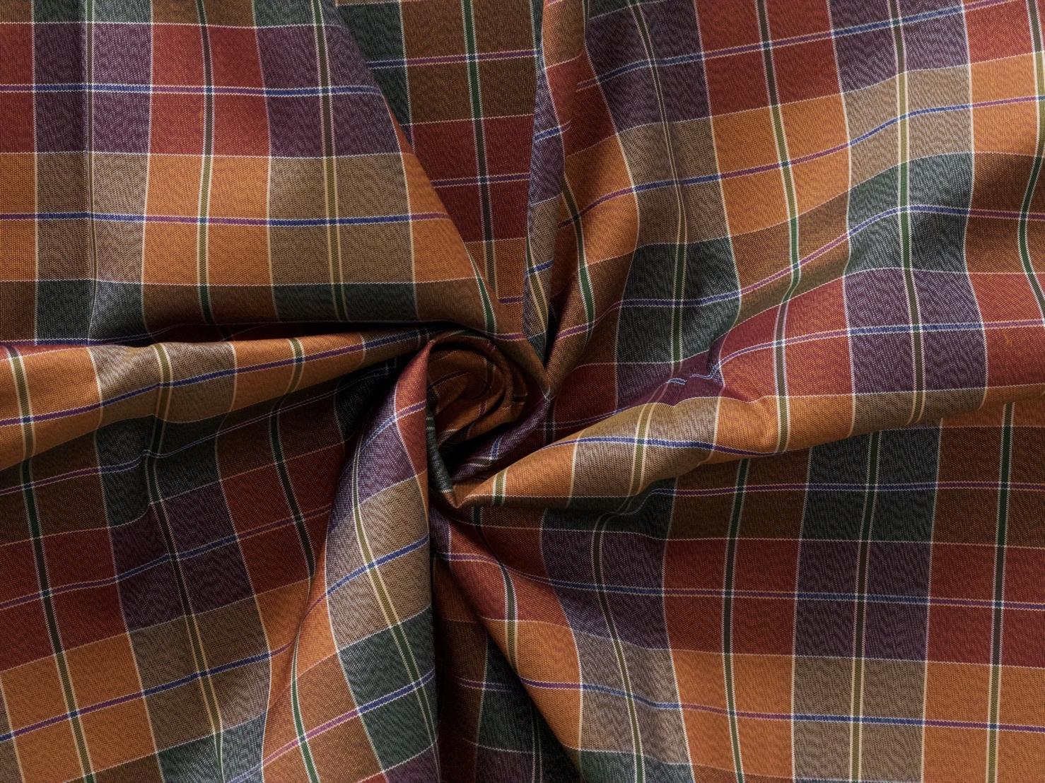 ผ้าไหมโสร่ง ไหมแท้ ทอหางกระรอก ลายขาวม้า สีคละสี ขายตามความยาวหลา รหัส R1B-119-SRSUGAR