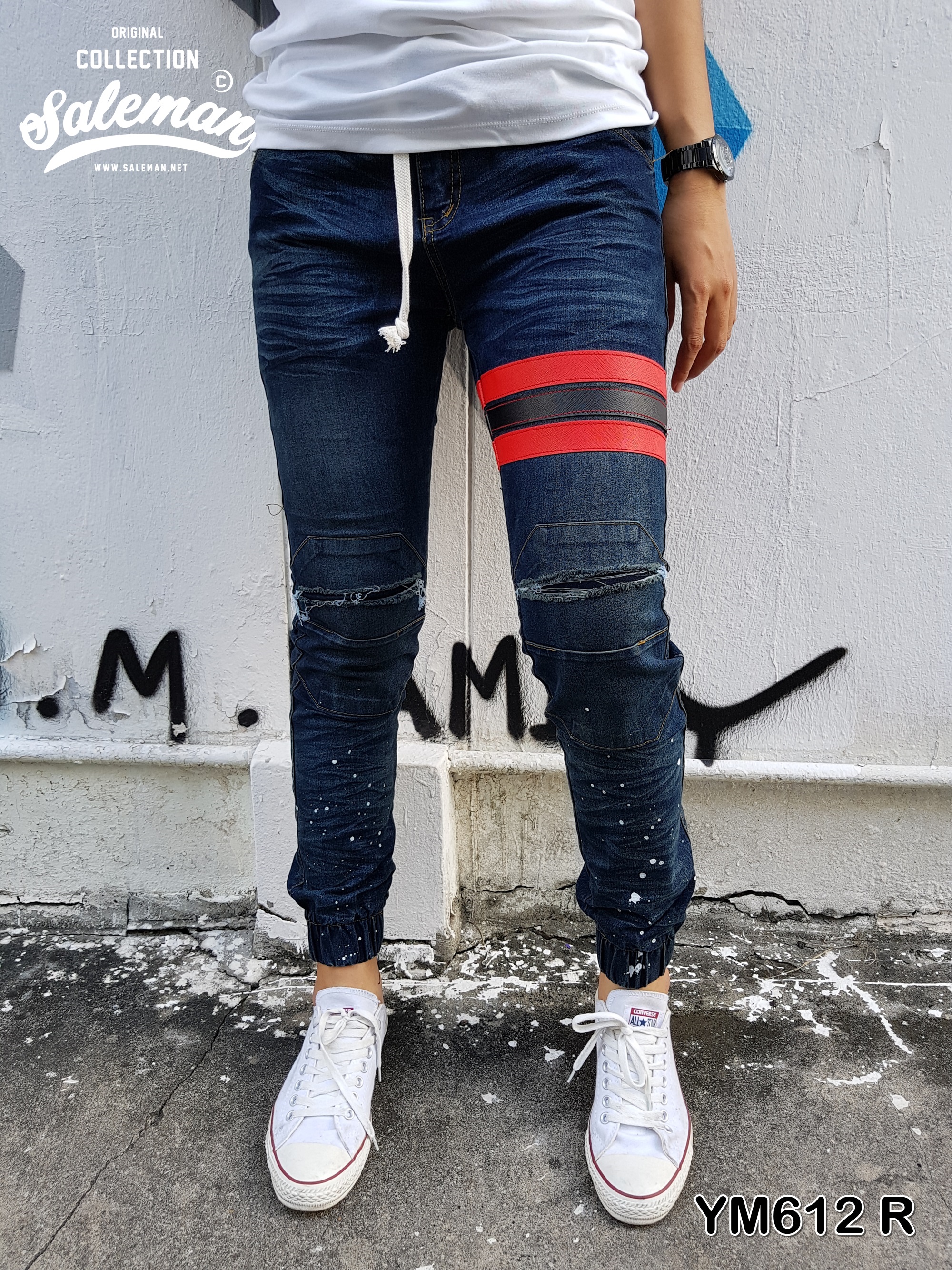 STRETCH JEANS JOGGER PANTS | ขาจั๊มยีนส์ยืด YM610 R