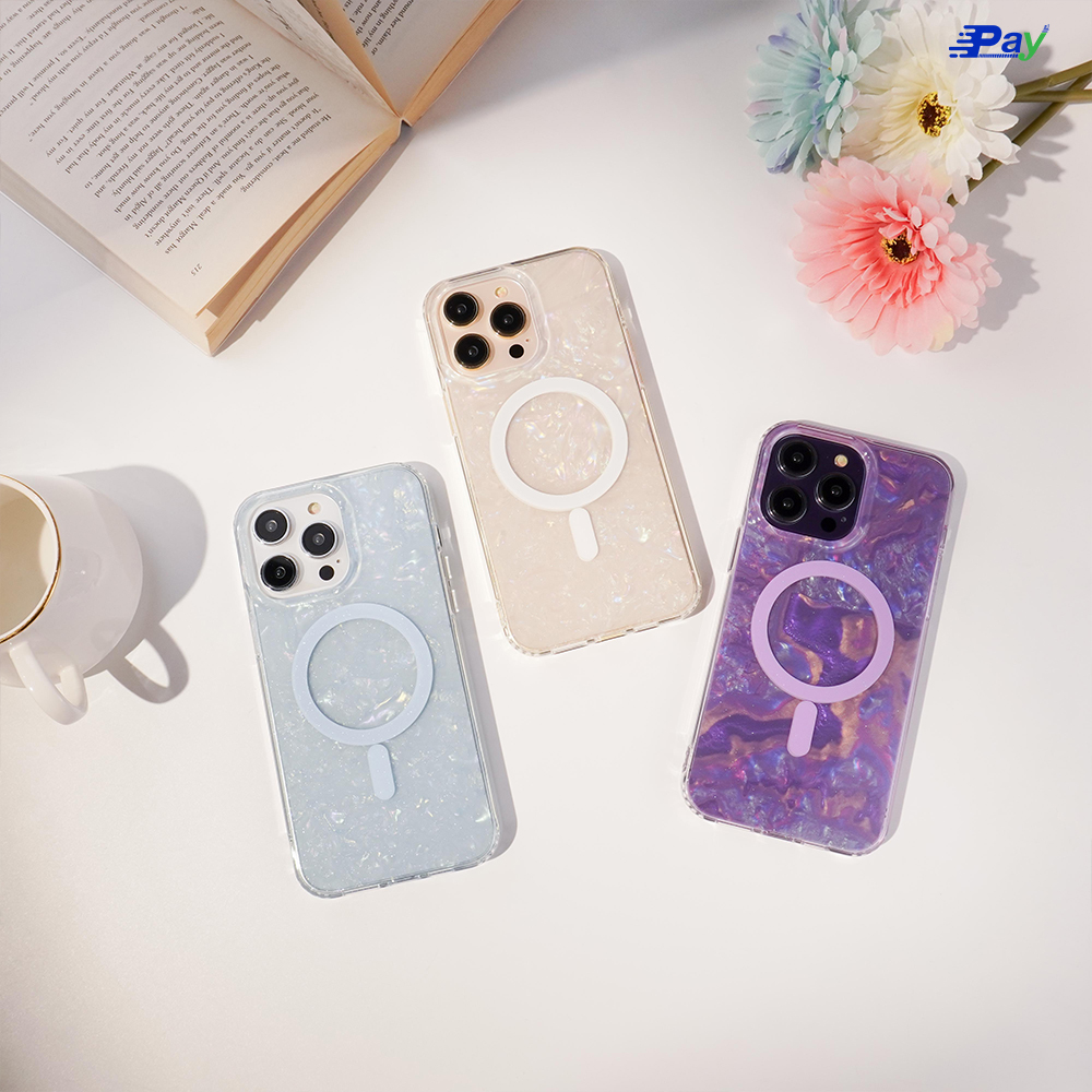 เคสโทรศัพท์ iPhone ซิลิโคน ลายเปลือกหอย เคสชาร์จไร้สาย สำหรับ 14ProMax/14/13ProMax/13/12ProMax/12Pro/12/11
