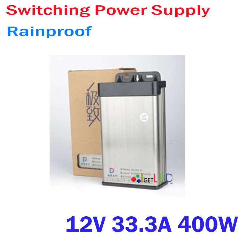 12V 33.3A 400W หม้อแปลงกันฝน สวิทชิ่งกันฝน เพาเวอร์ ซัพพลาย Switching สำหรับกล้องวงจรปิด ไฟ LED พลังงานเต็ม อะแดปเตอร์