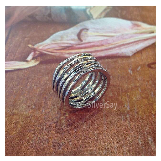 แหวนแกะลายอักษรรูน(Rune)รอบวง