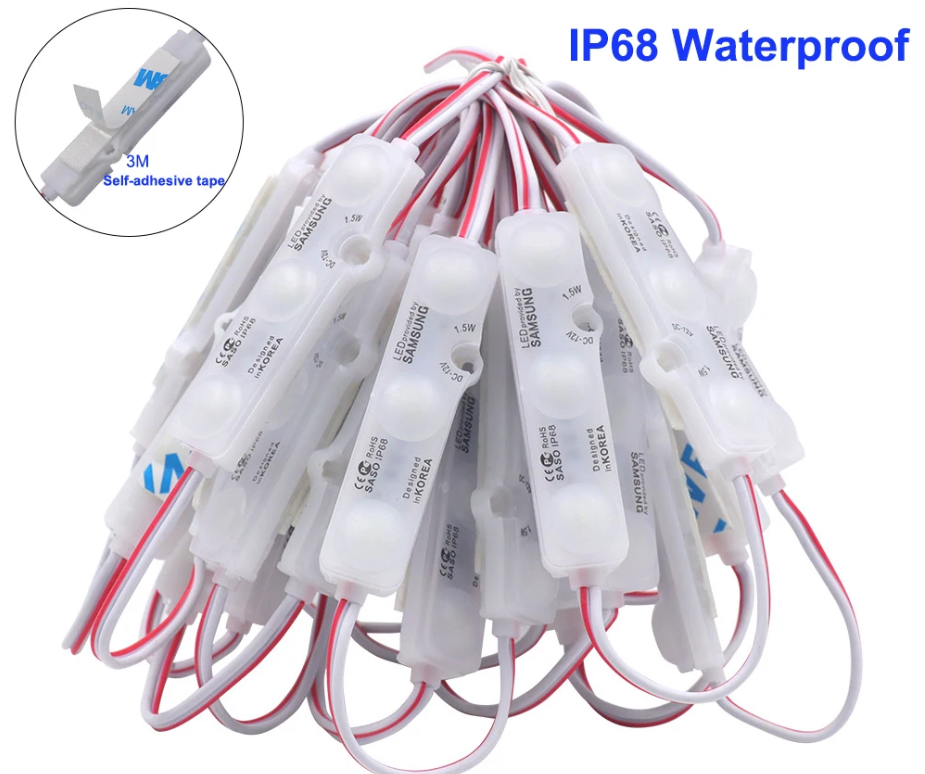 LED Module 1.5W 12V PVC เลนส์กระจายแสง สีขาว