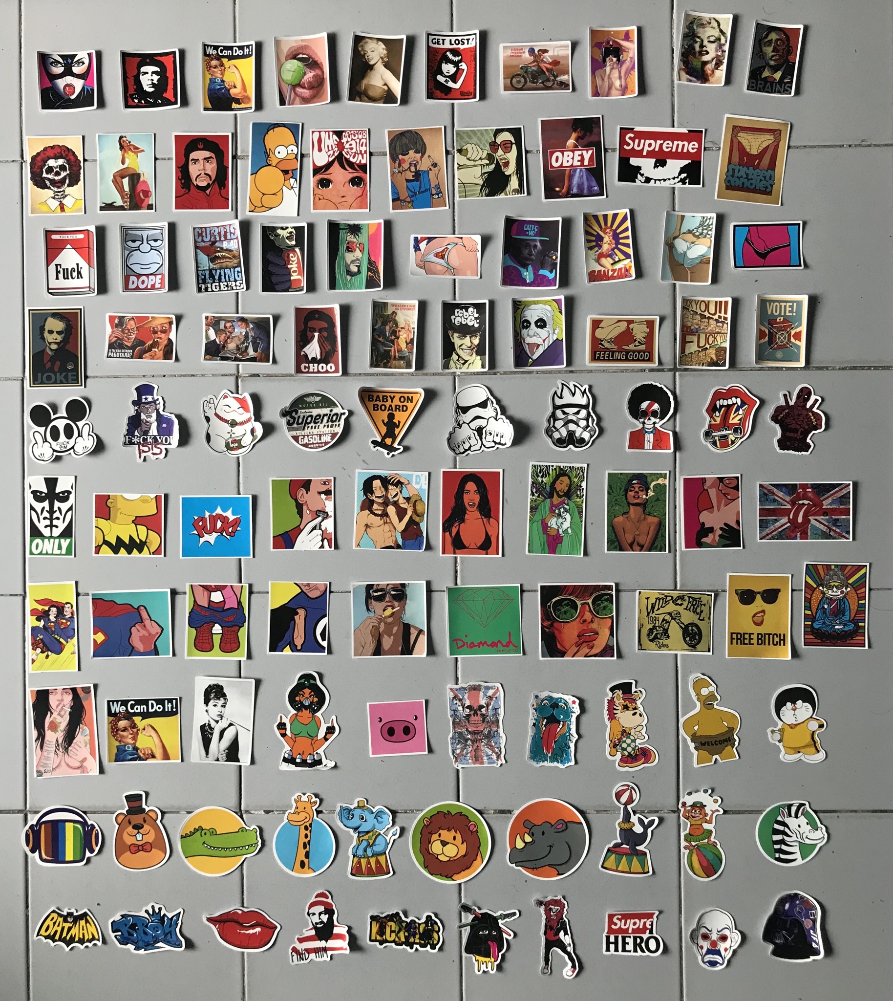 สติ๊กเกอร์ (set 100 ชิ้น) ติด ตกแต่ง กระเป๋า โน๊ตบุ๊ค ของใช้จิปาถะ