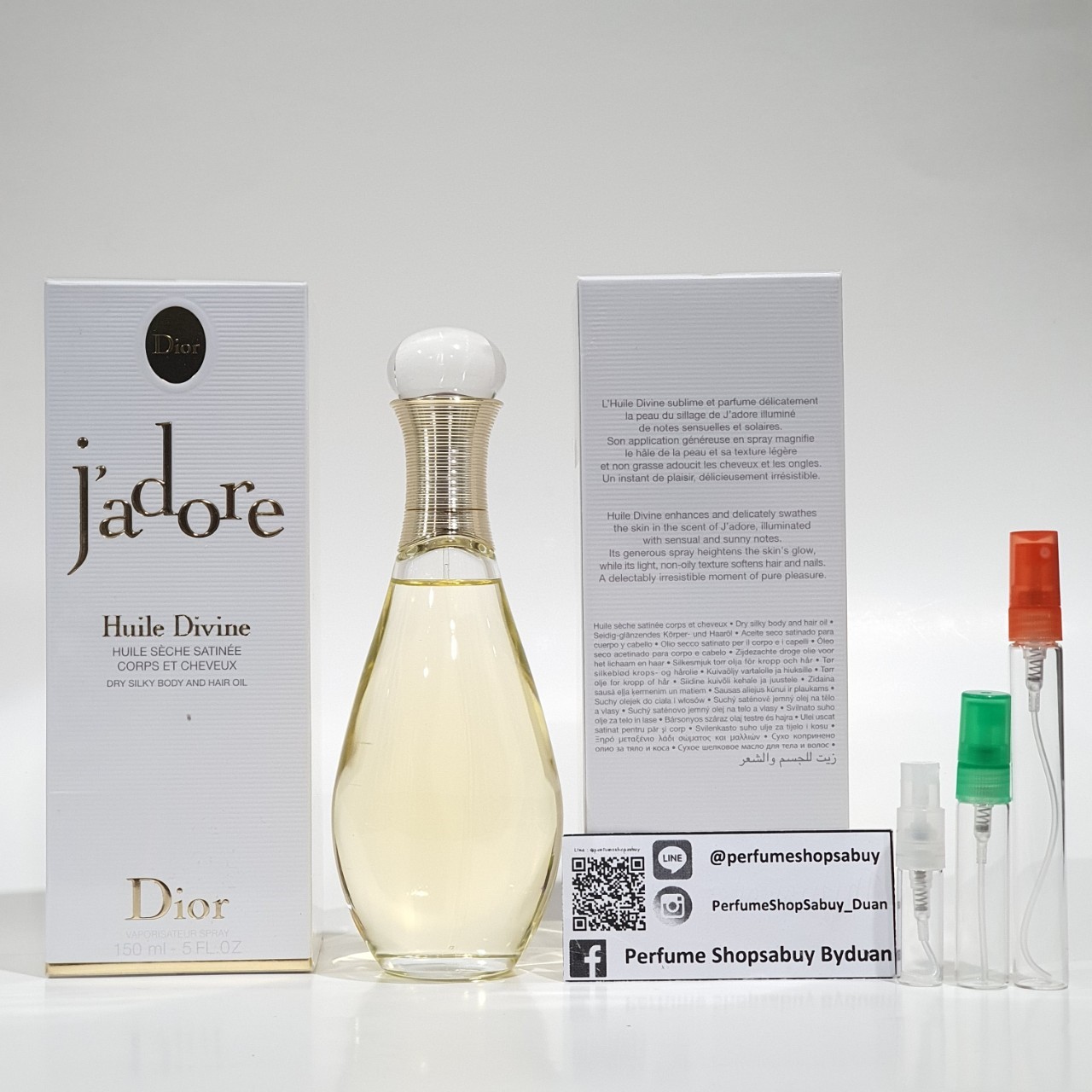น้ำหอมแท้แบ่งขาย Christian Dior J’Adore Jadore Dry Silky Body And Hair Oil น้ำหอมสำหรับผมและกาย 💕Travel Size แบบทดลอง