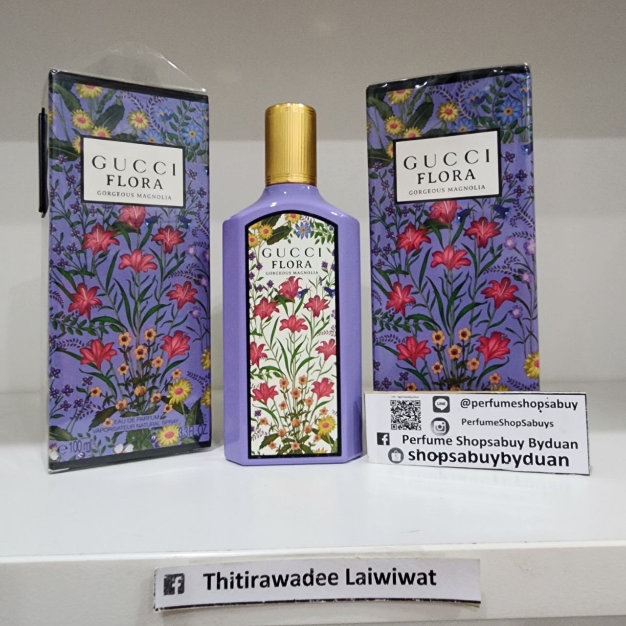 น้ำหอมแท้ Gucci Flora Gorgeous Magnolia Eau de Parfum 100ml กล่องซีล