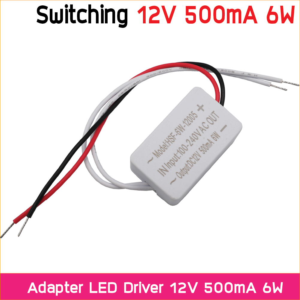สวิทช์ชิ่งจ่ายไฟ 12V 500mA 6W Switching Power Supply สวิตชิ่งเพาเวอร์ซัพพลาย AC Adapter LED Driver