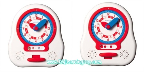 Kumon- นาฬิกาคุมอง สอนเรื่องเวลา เข็มสั้นสีแดงบอกชั่วโมง เข็มยาวสีน้ำเงินบอกนาที มีตัวเลขกำกับละเอียดยิบ ให้เด็กเล็กเข้าใจง่ายค่ะ จัดส่งฟรีค่ะ