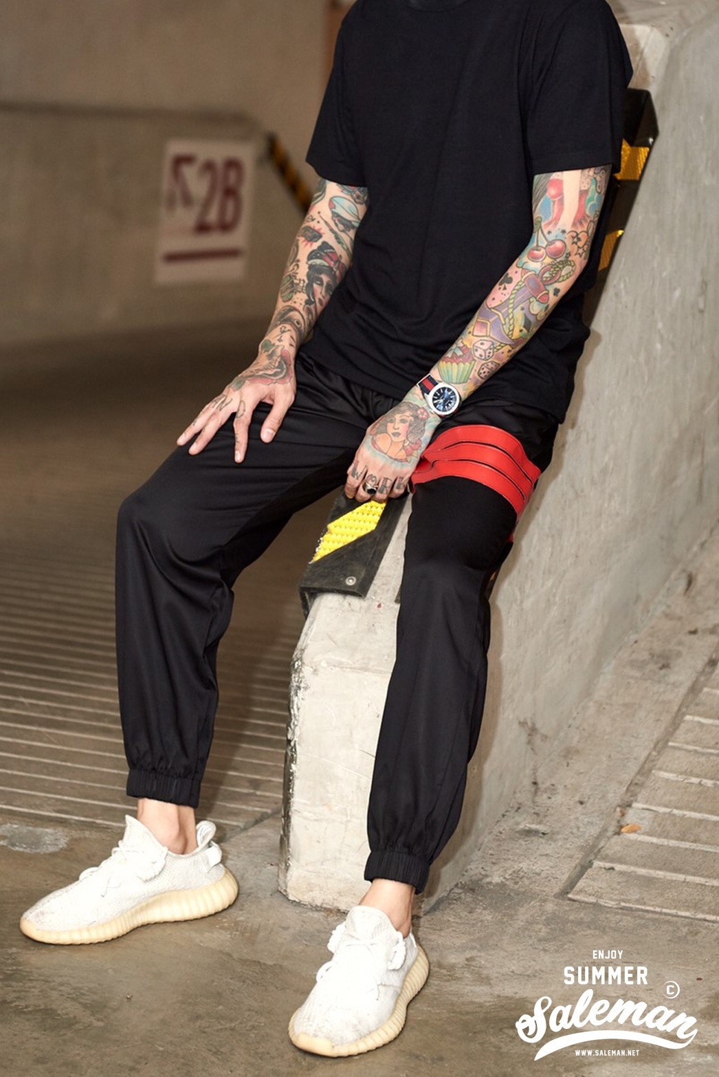 กางเกง Jogger ขาจั๊ม พรีเมี่ยม รหัส SST615RR แถบแดง3