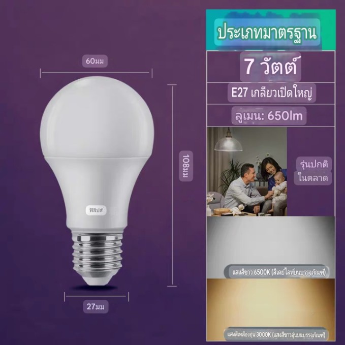 Philipsซีรีส์ประหยัด11วัตต์ จำนวนบรรจุ 12 ดวง / ลัง