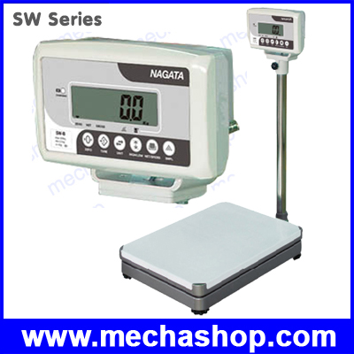 เครื่องชั่งตั้งพื้นขนาดเล็ก เครื่องชั่งดิจิตอล ชั่งได้ 30Kg/1g, 60Kg/5g, 150Kg/10g, 300Kg/20g, 500Kg/50g SW Series platform Scales ฐานเหล็กครอบสแตนเลส ยี่ห้อ NAGATA(ไต้หวัน)